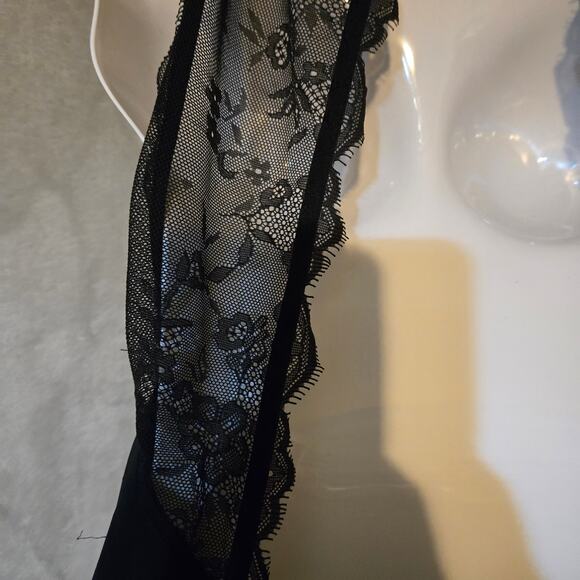 Abercrombie & Fitch Black‎ Mini Dress Lace Back Sexy Witchy Whimsigoth Y2k Sz 2 - Picture 6 of 11